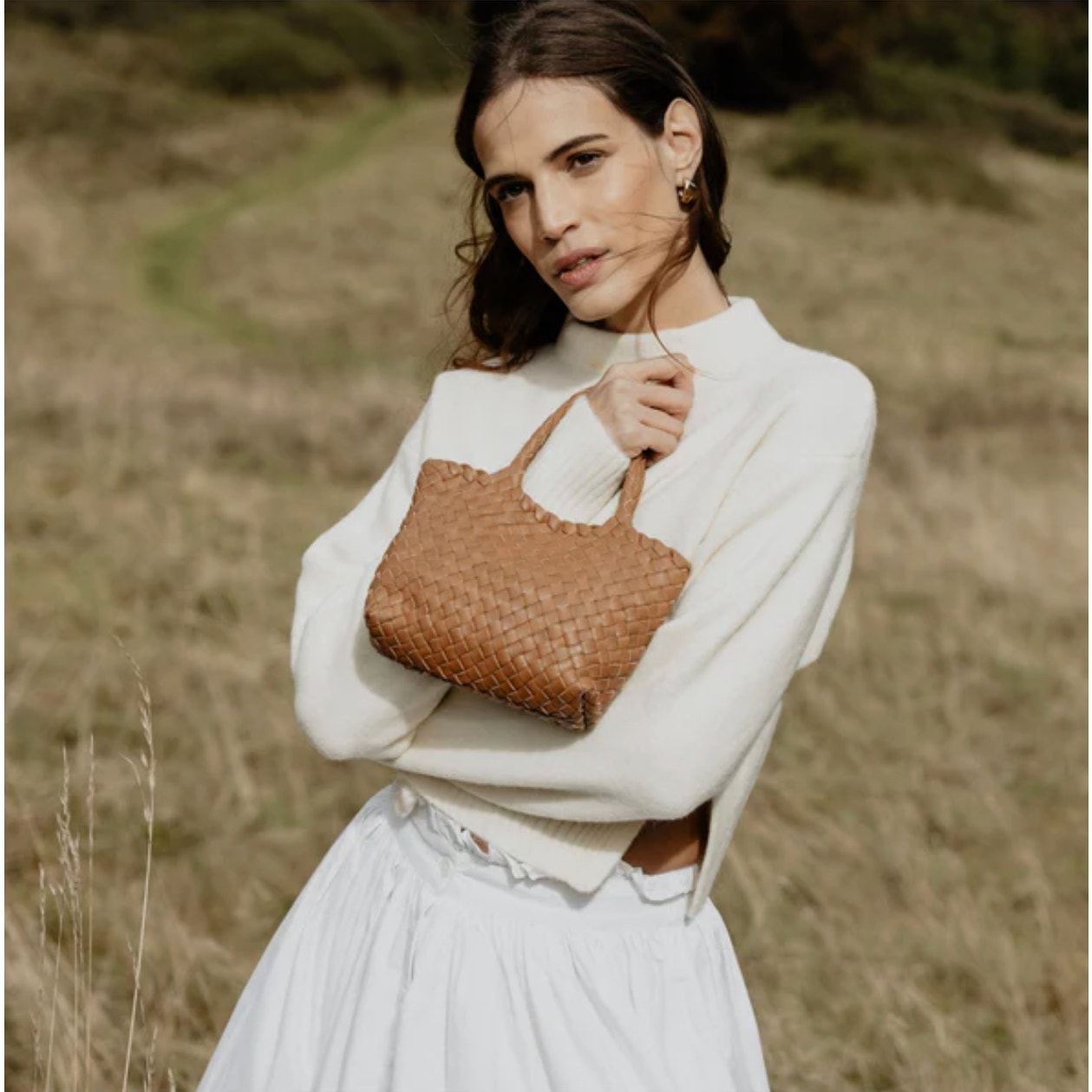 Milaner Italia Micro Elena Woven Handbag Nappa Leather Brown Woven Shoulder Bag — image 5 of 8